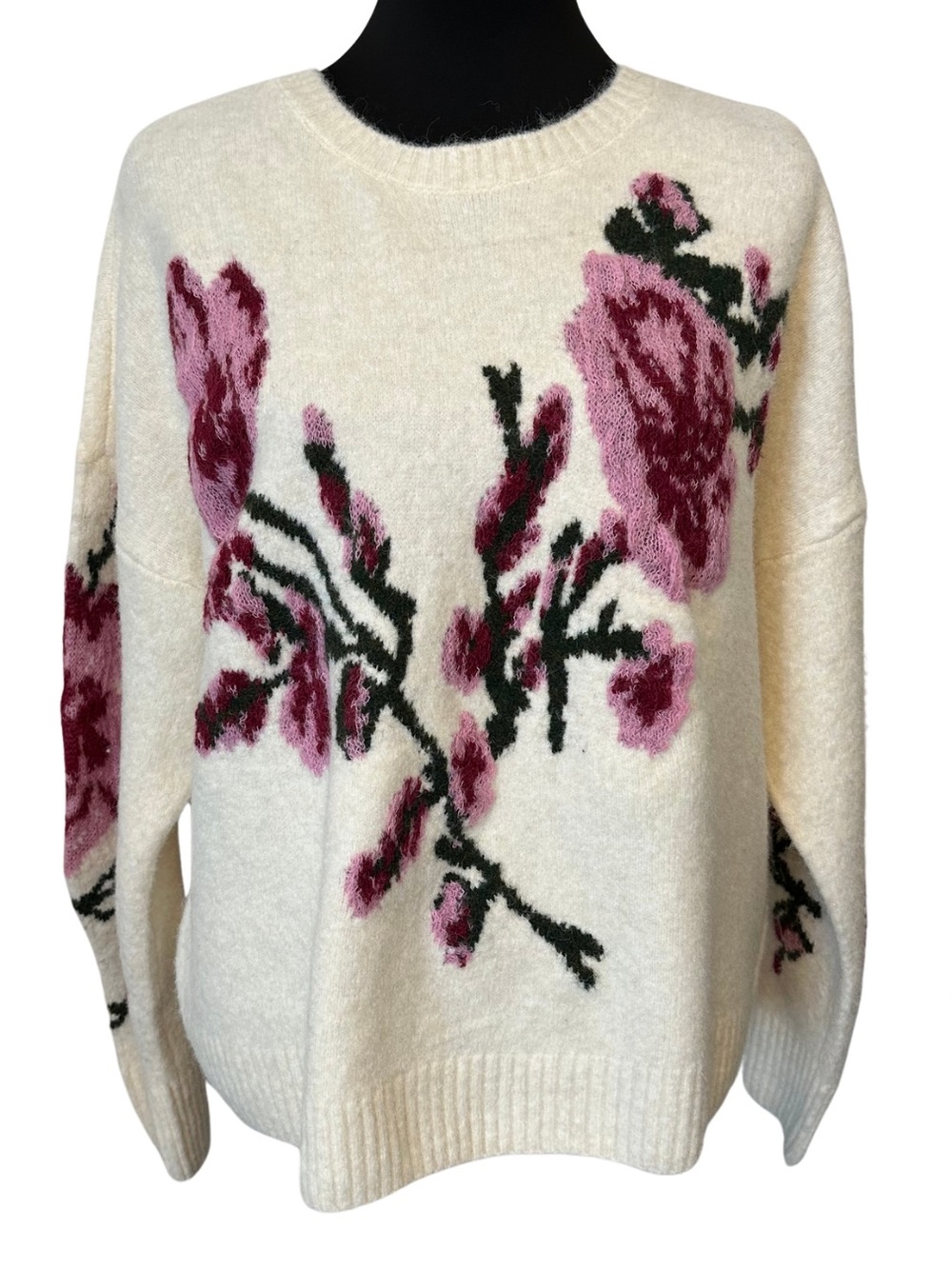 Ted Baker London Floral Sweater NWT Vanilla Ice Alpaca Blend Large MSRP $175 - Picture 2 of 13